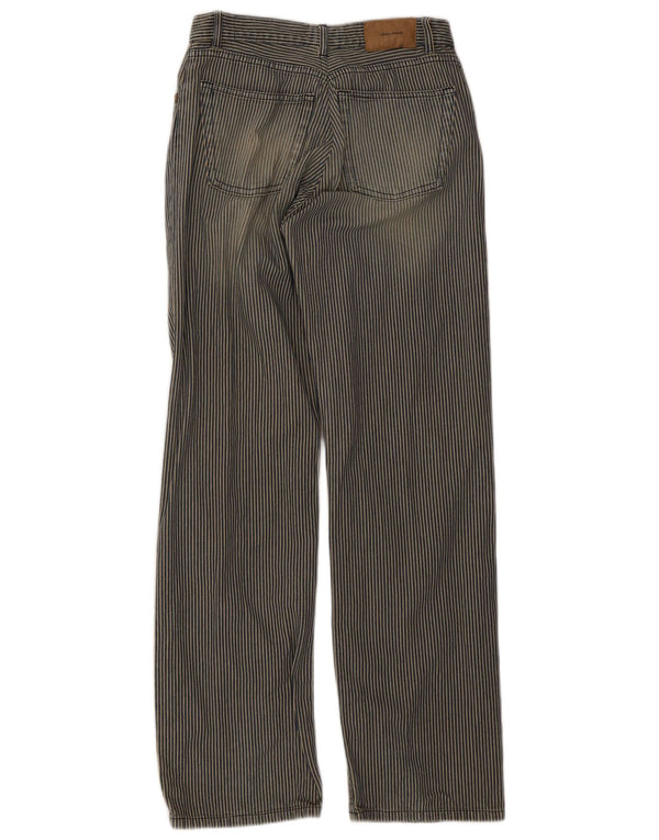 Pantaloni casual dritti da uomo Zara W28 L33 cotone gessato blu