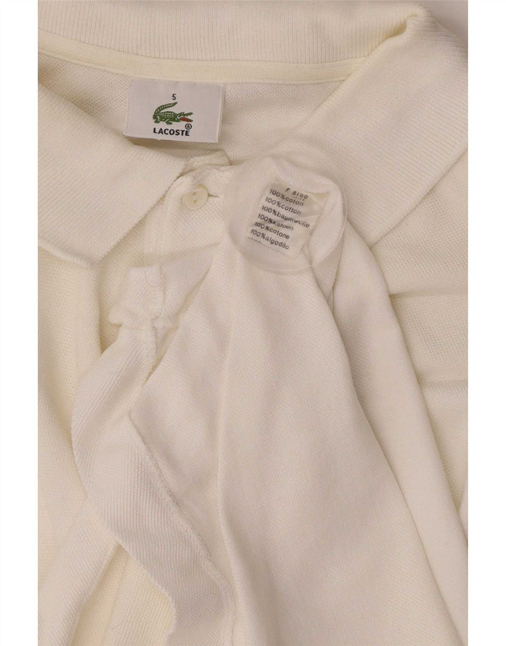 Polo da uomo Lacoste taglia 5 grande in cotone bianco