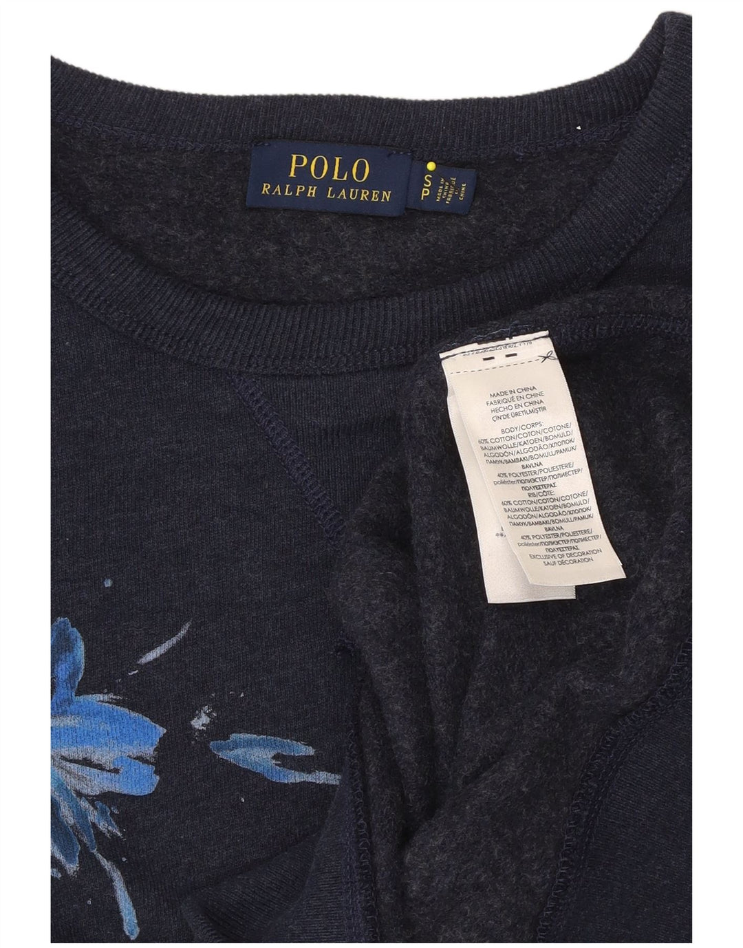 POLO RALPH LAUREN Felpa da donna Maglione UK 10 Piccolo blu navy floreale