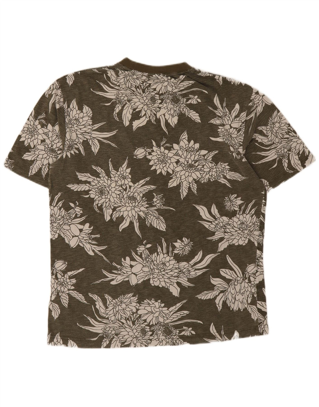 Gant T-shirt da uomo Top Small in cotone floreale kaki