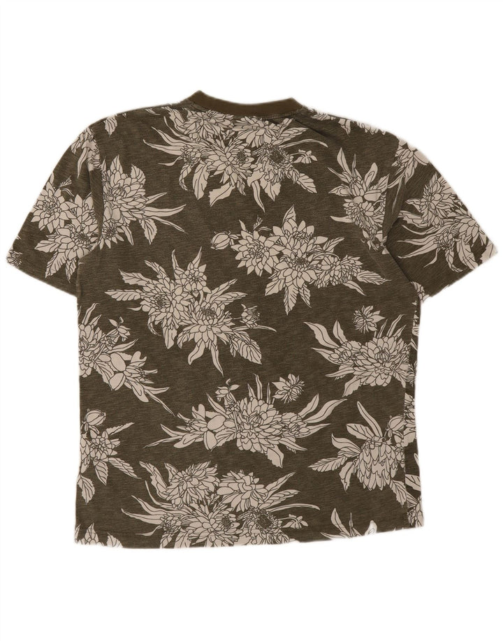 Gant T-shirt da uomo Top Small in cotone floreale kaki
