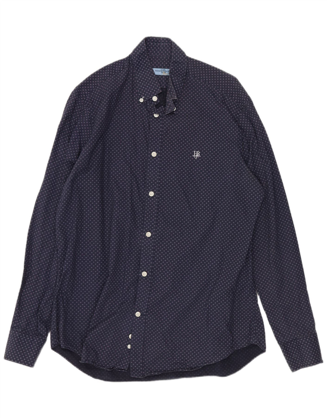 Camicia da uomo Harmont & Blaine XL in cotone maculato blu navy