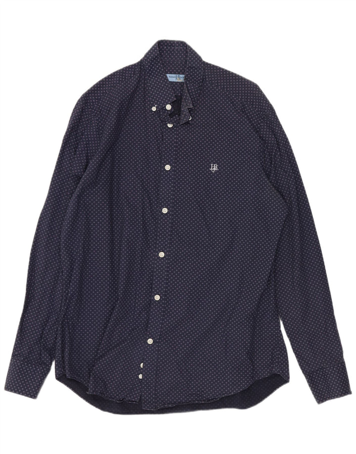 Camicia da uomo Harmont & Blaine XL in cotone maculato blu navy