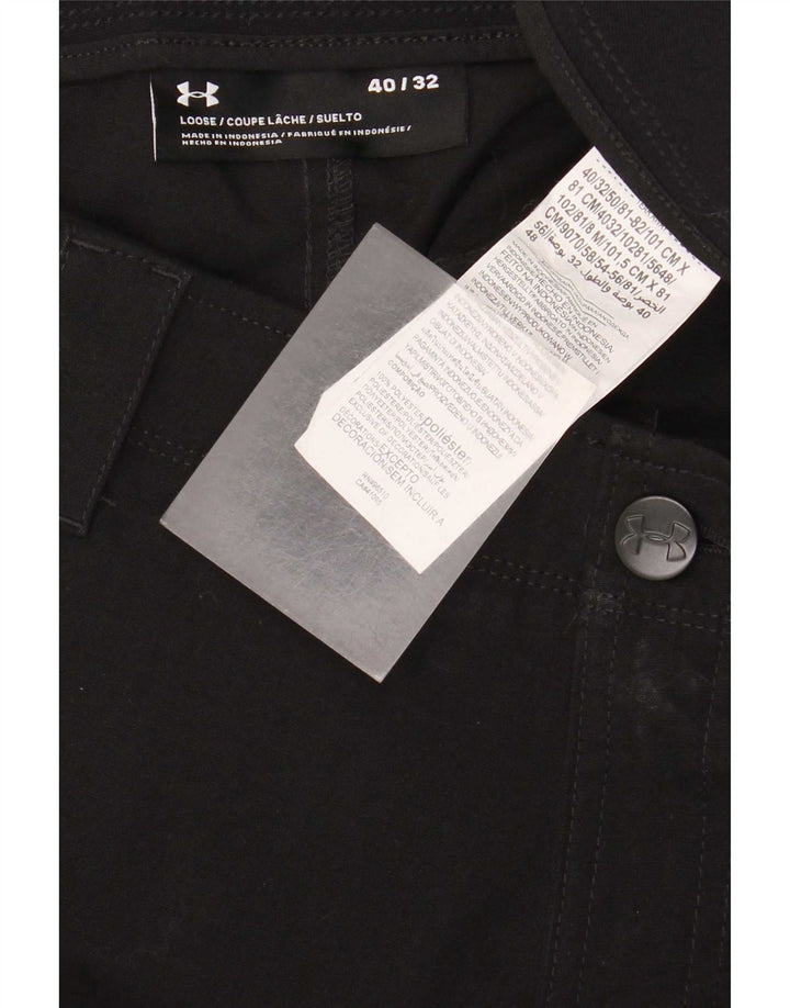 Pantaloni cargo dritti da uomo Under Armour W40 L32 poliestere nero