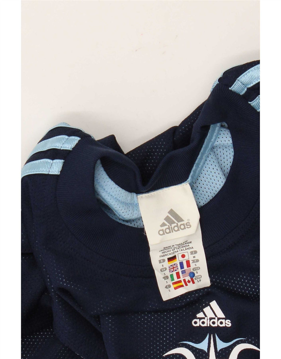 Canottiera grafica da uomo Adidas Small in poliestere blu navy