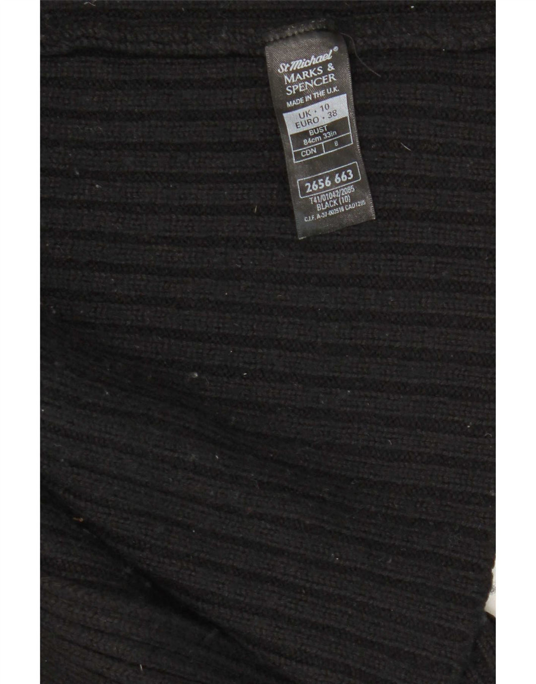 Maglione cardigan aperto oversize da donna Marks & Spencer UK 10 piccolo nero
