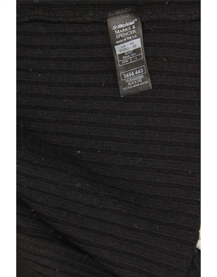 Maglione cardigan aperto oversize da donna Marks & Spencer UK 10 piccolo nero