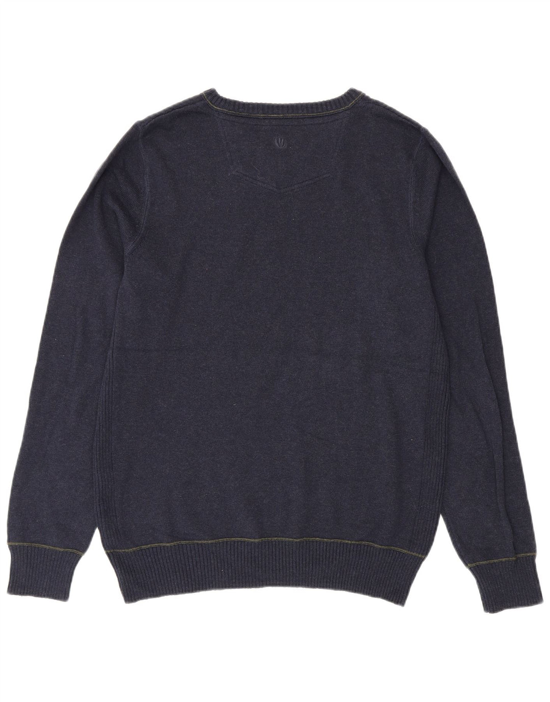 Maglione da uomo con scollo a V Fat Face, cotone medio blu navy