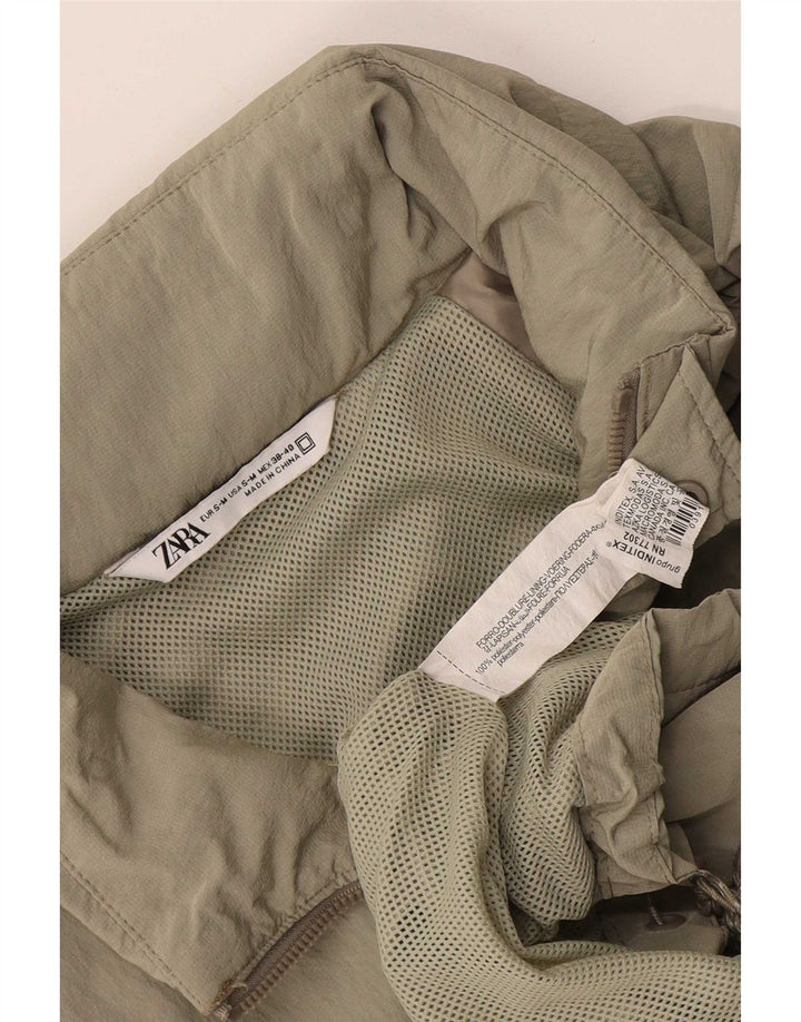 Giacca anorak da uomo vestibilità ampia Zara UK 36 piccola poliestere kaki