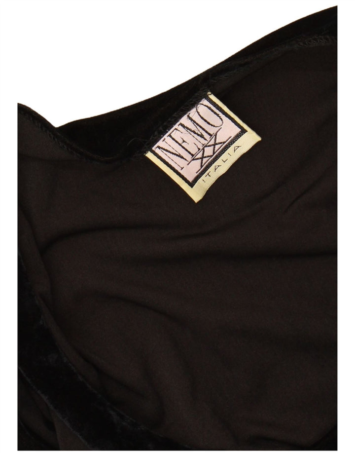 Body in velluto da donna VINTAGE UK 8 piccolo acrilico nero