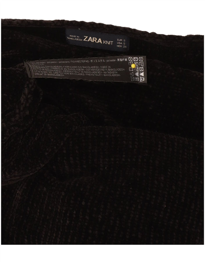Maglione maglione oversize con scollo a barca da donna Zara UK 10 piccolo poliestere nero
