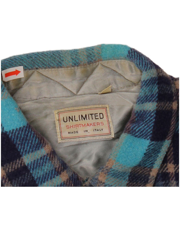 Camicia in flanella da boscaiolo a quadri da uomo illimitata XL poliestere scozzese blu