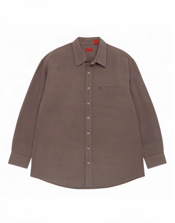 Camicia da uomo Izod 3XL in cotone a quadretti marrone