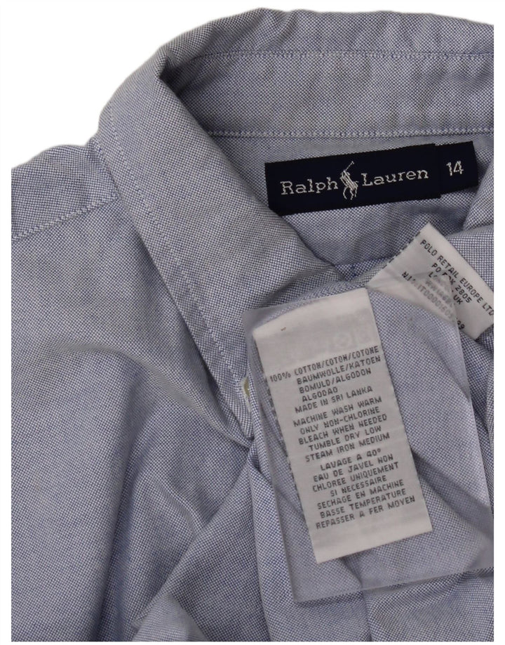 RALPH LAUREN Camicia Bambino 13-14 Anni Cotone Blu