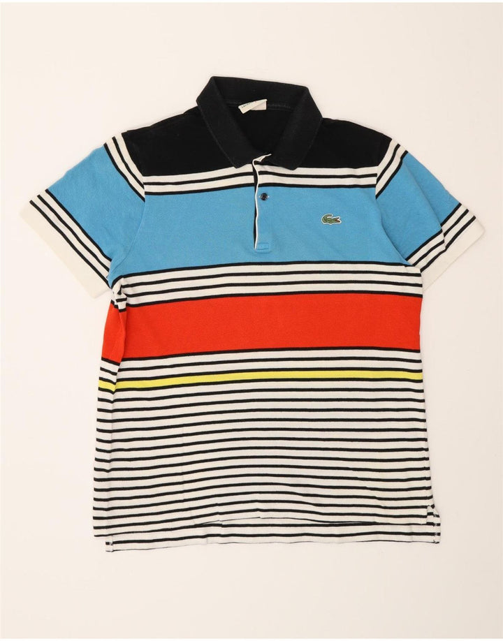 Polo da uomo Lacoste taglia 5 grande in cotone a righe multicolori