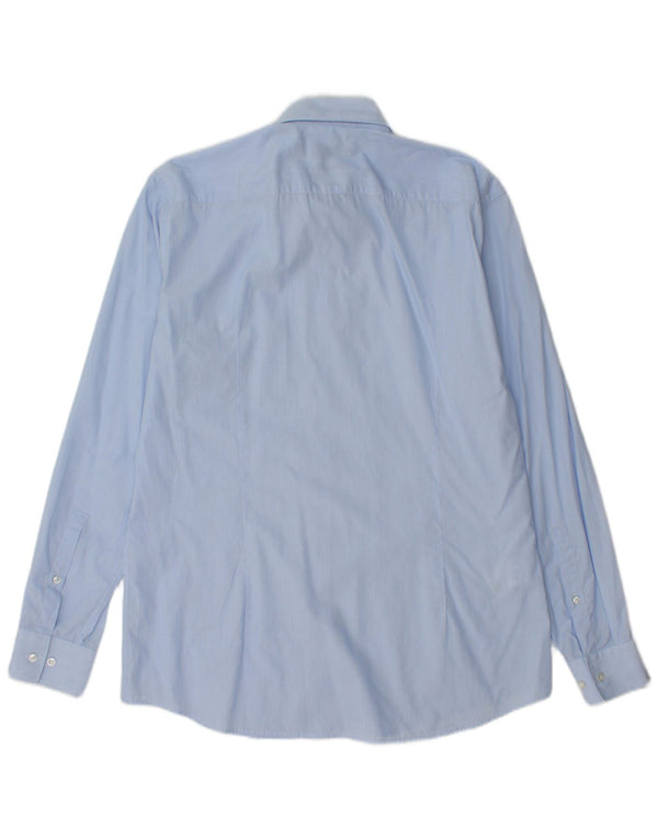 Camicia slim fit da uomo Hugo Boss taglia 41 16 grande cotone gessato blu