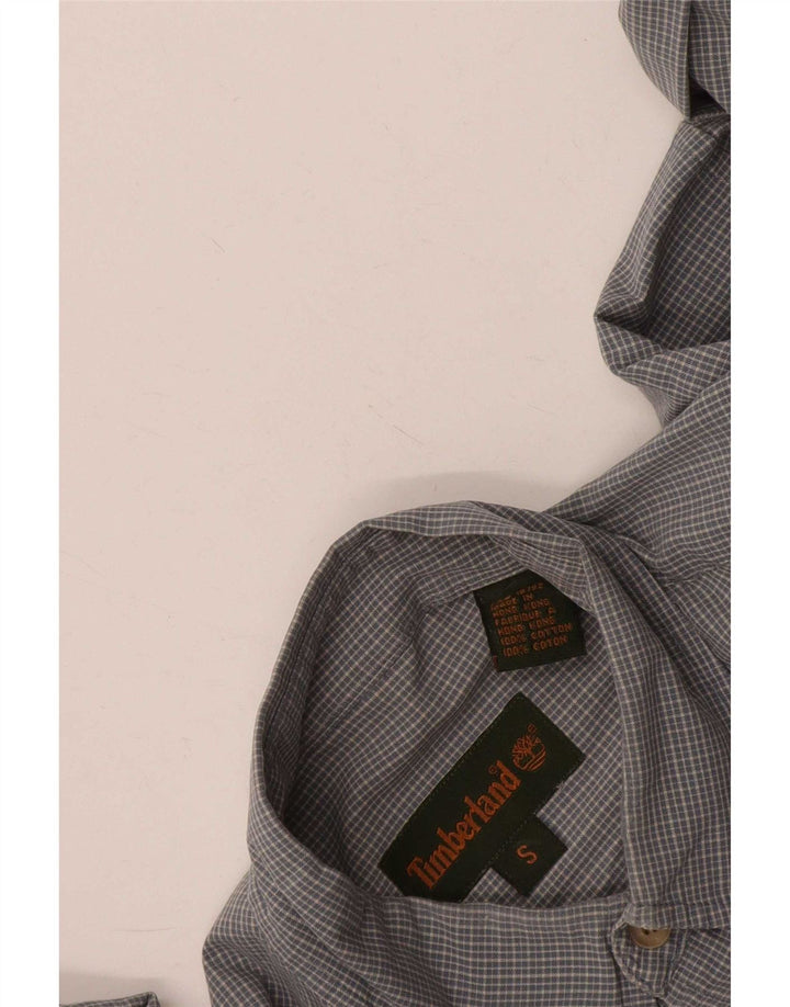 Camicia da uomo Timberland piccola in cotone a quadri grigi