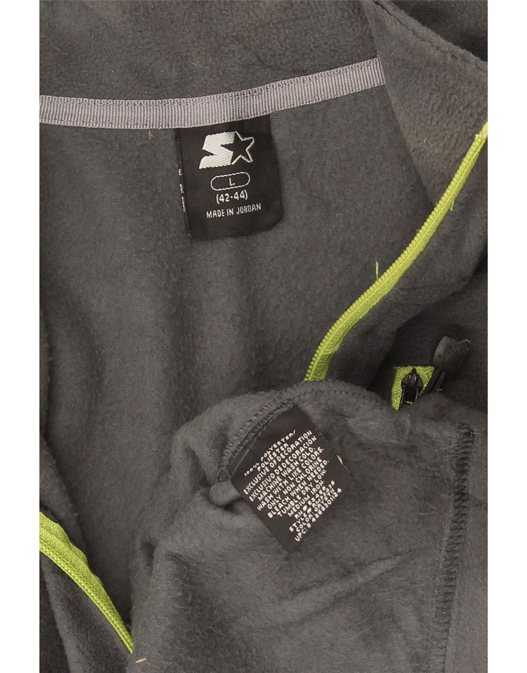 Maglione in pile da uomo Starter con zip e collo UK 42/44 Large Grigio Poliestere