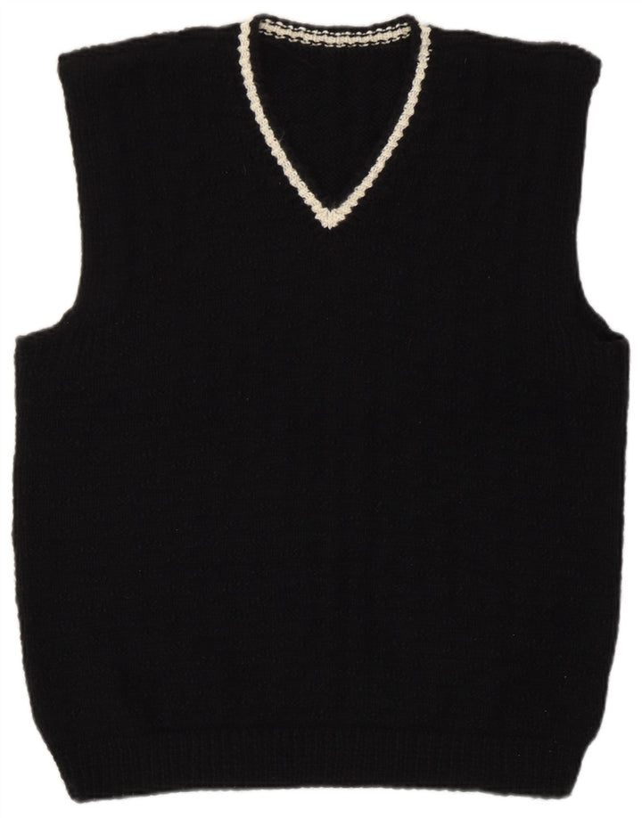 Canottiera vintage da donna UK 16 grande nera retrò