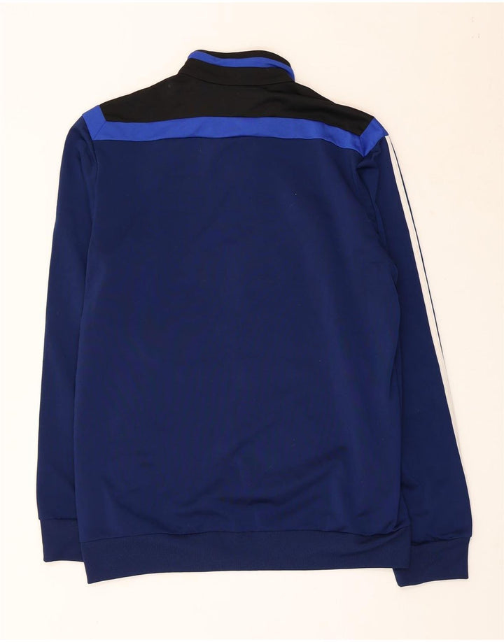 Giacca da ginnastica da uomo Adidas, giacca media, in poliestere color block blu navy