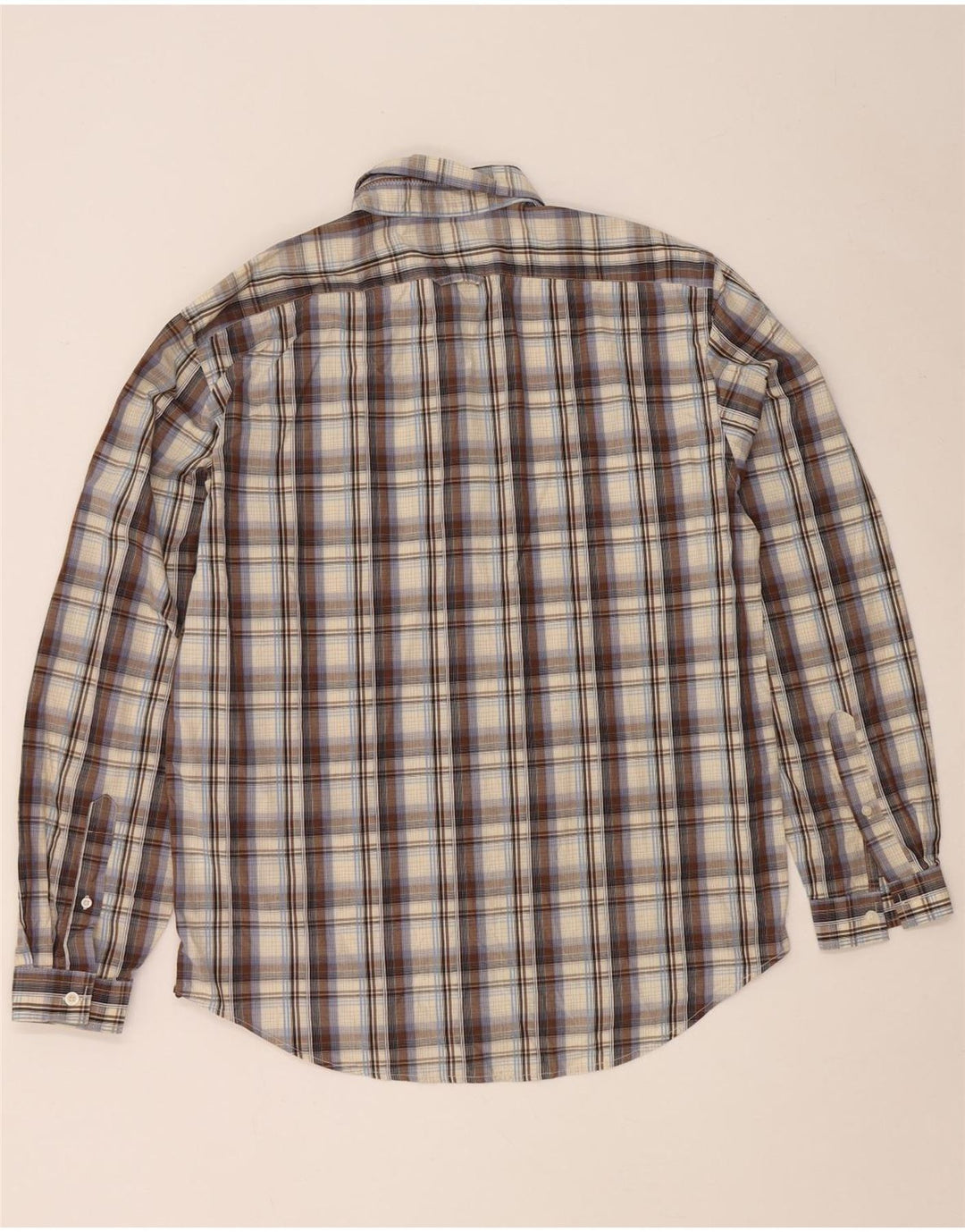 Camicia da uomo Dockers taglia 42/44 in cotone a quadri marroni grandi