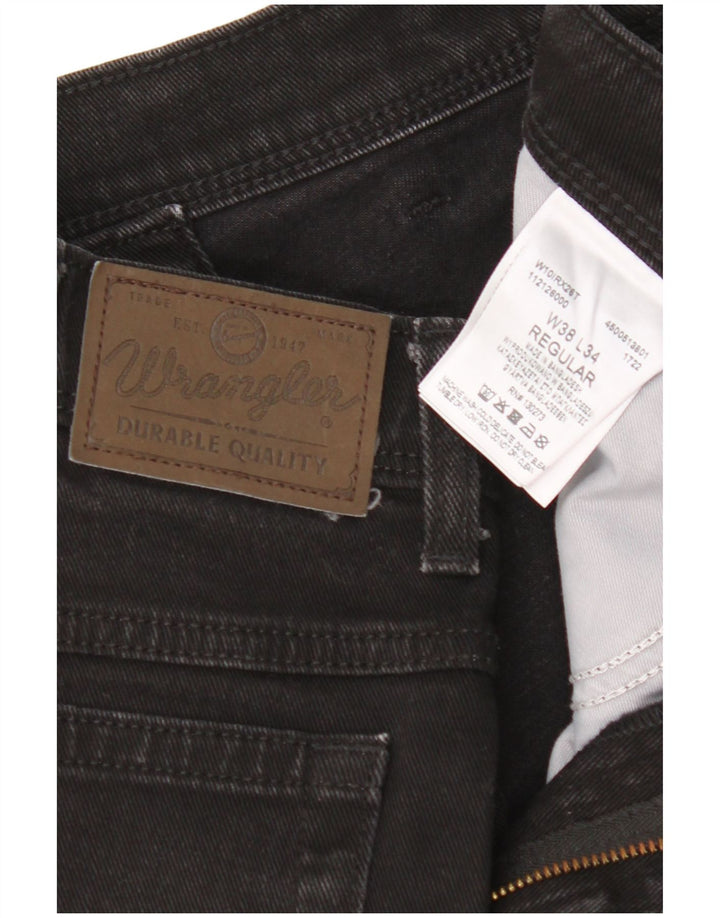 Jeans dritti vestibilità regolare da uomo Wrangler W38 L34 cotone nero