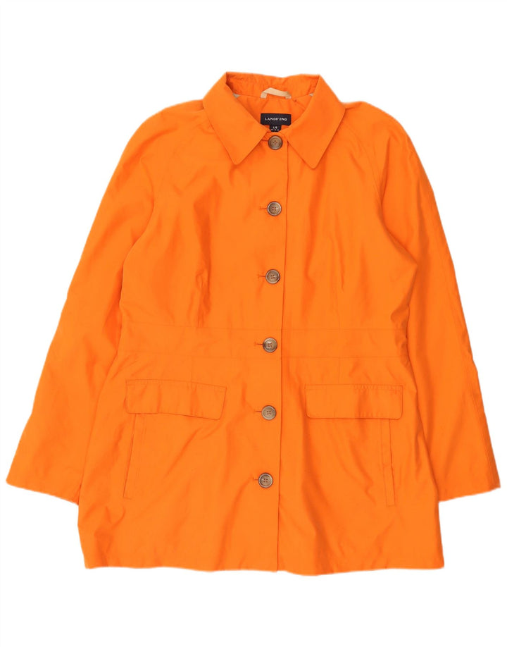 Giacca blazer a 6 bottoni da donna Lands End UK 16 grande poliestere arancione