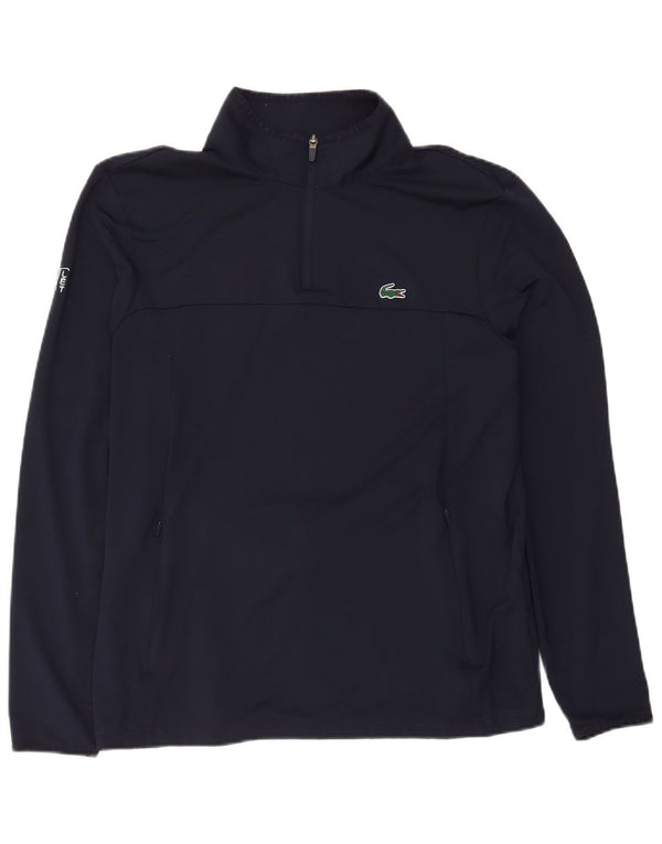 Tuta da uomo Lacoste pullover con zip sul collo, taglia 6 XL, poliestere blu navy