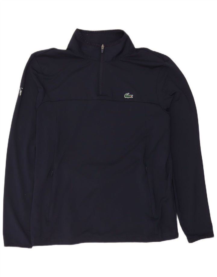 Tuta da uomo Lacoste pullover con zip sul collo, taglia 6 XL, poliestere blu navy