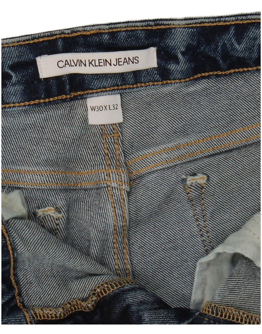 CALVIN KLEIN Jeans slim cropped da uomo W30 L25 blu