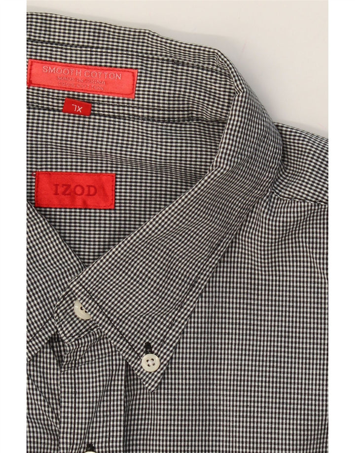IZOD Mens Shirt XL Black Check Cotton Vintage Izod and Second-Hand Izod from Messina Hembry 