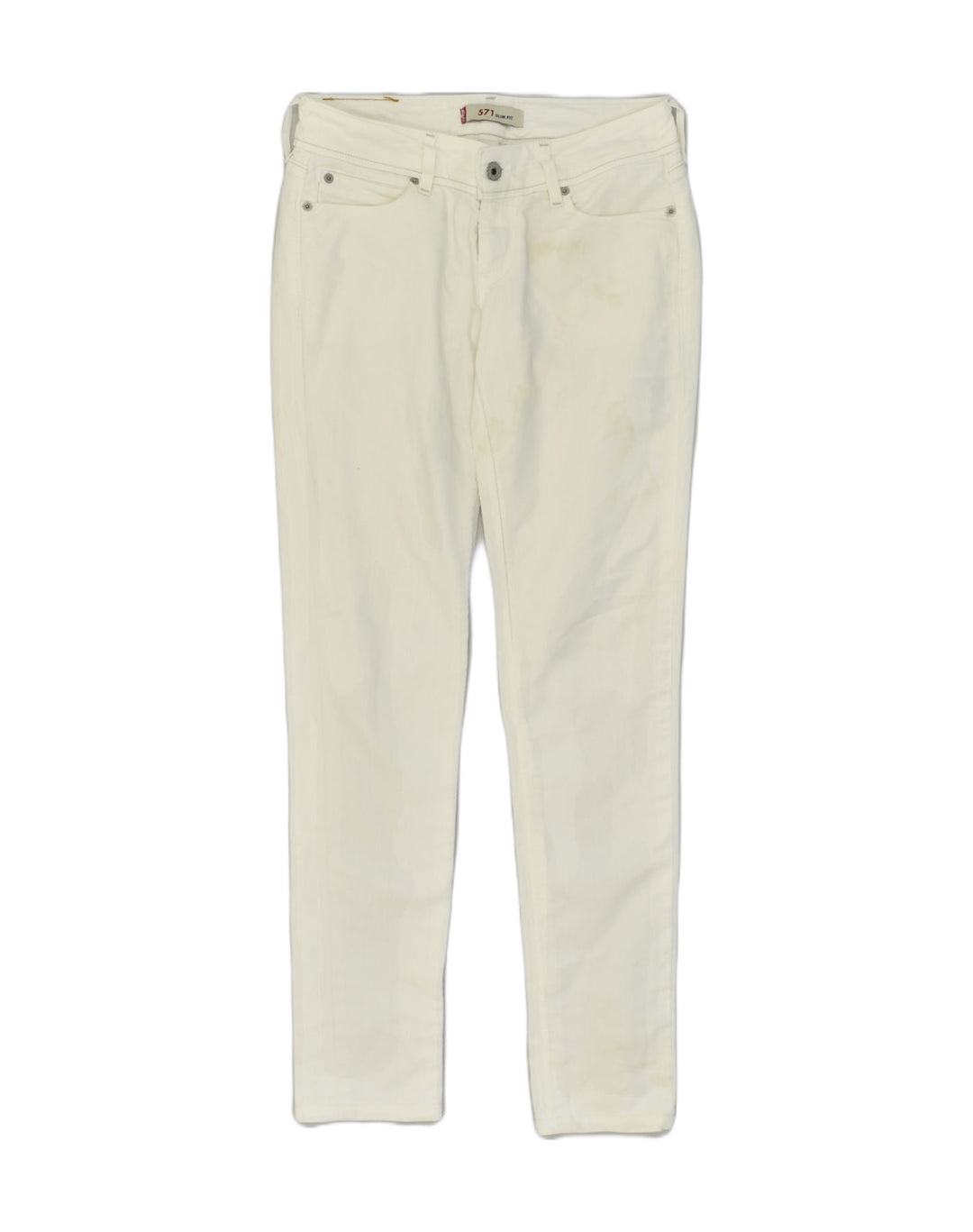 LEVI'S Womens 571 Slim Jeans W29 L31 White Cotton | Vintage Levi's | Thrift | Second-Hand Levi's | Used Clothing | Messina Hembry 