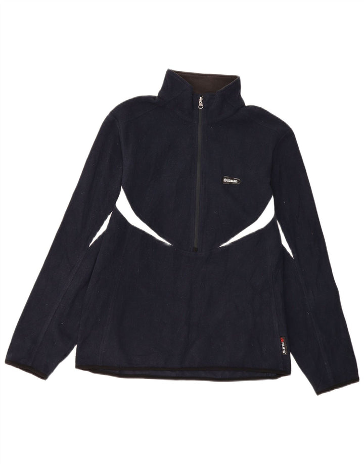 Maglione in pile da uomo Colmar Polartec con zip e collo medio in poliestere blu navy