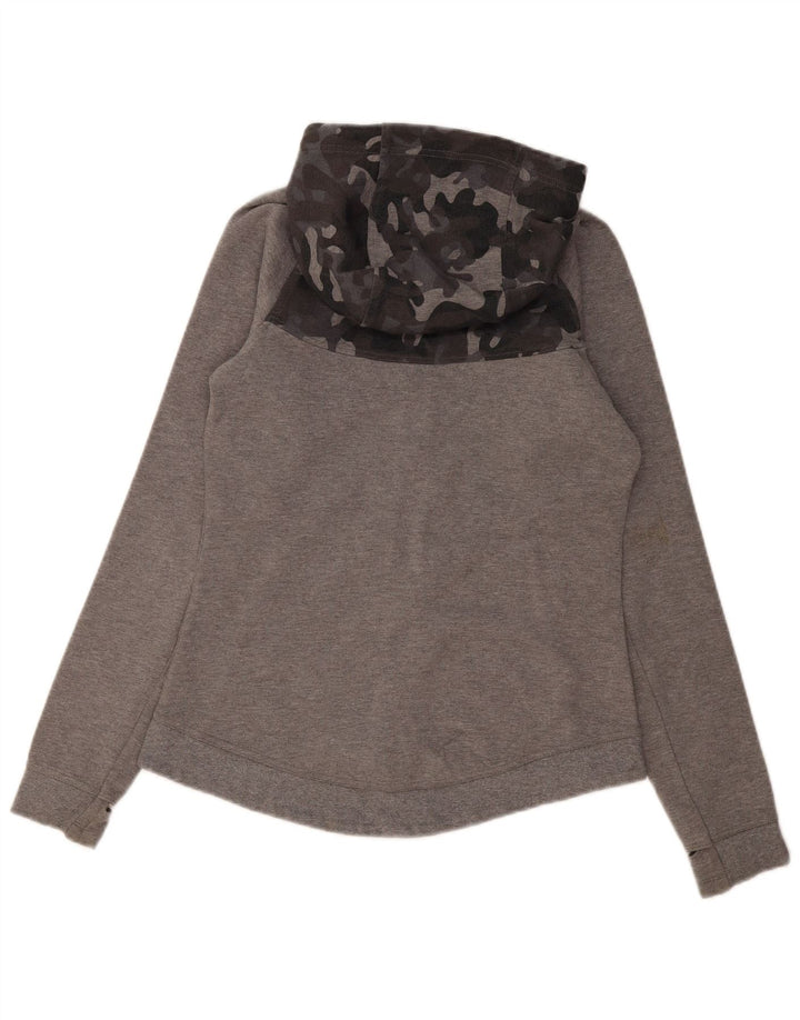 Felpa con cappuccio e zip da donna Nike UK 10 piccolo cotone grigio