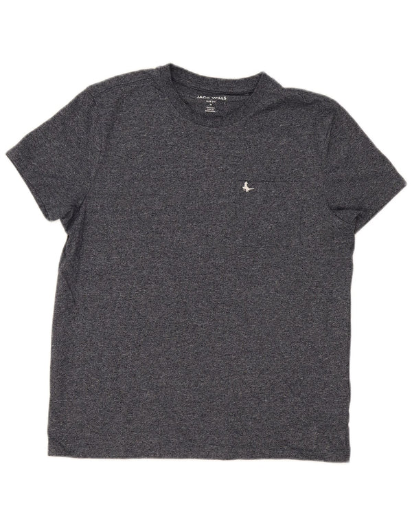 T-shirt da uomo slim fit Jack Wills Top in cotone screziato medio blu navy