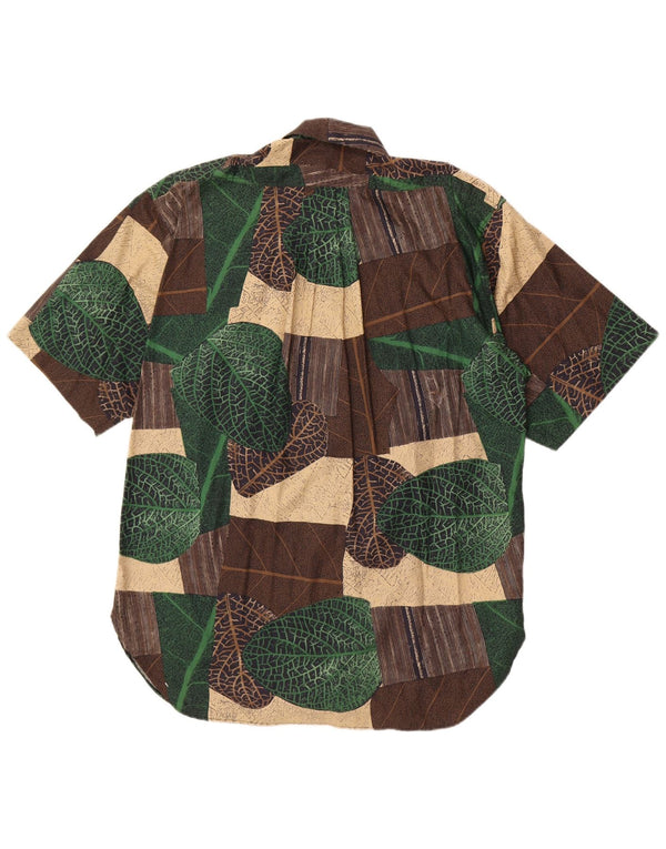 Casucci Camicia a maniche corte da uomo grande patchwork marrone