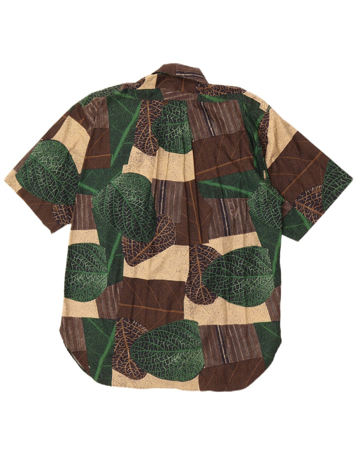 Casucci Camicia a maniche corte da uomo grande patchwork marrone