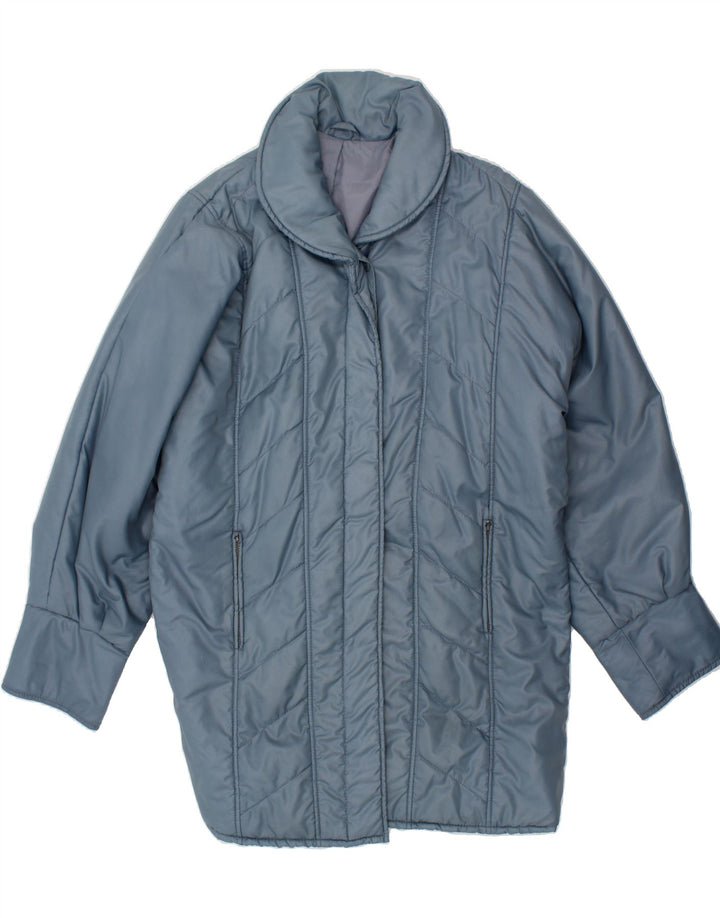 VINTAGE Womens Padded Coat UK 18 XL Blue Polyester Vintage Vintage and Second-Hand Vintage from Messina Hembry 