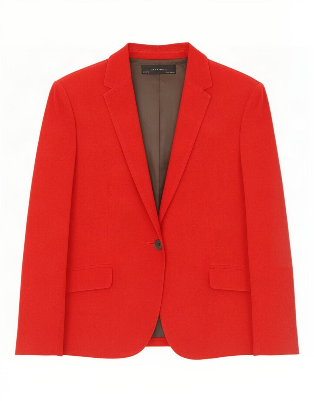 Giacca blazer in velluto a coste a 1 bottone da donna Zara UK 18 XL rossa
