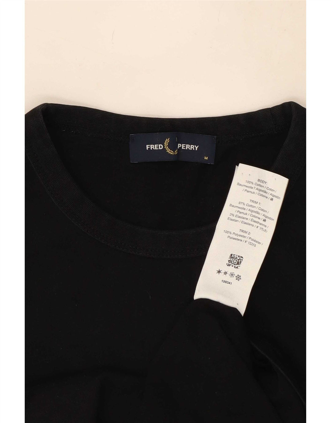 T-shirt grafica da uomo Fred Perry Top in cotone nero medio