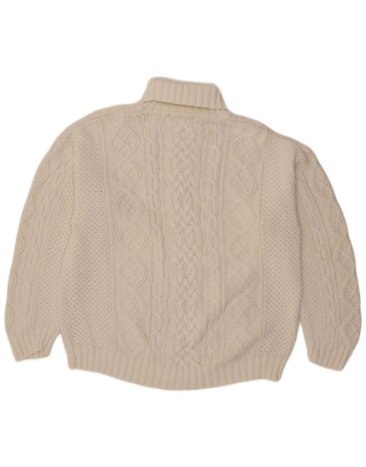 Maglione da uomo con collo alto Cotton Republic, grande cotone bianco