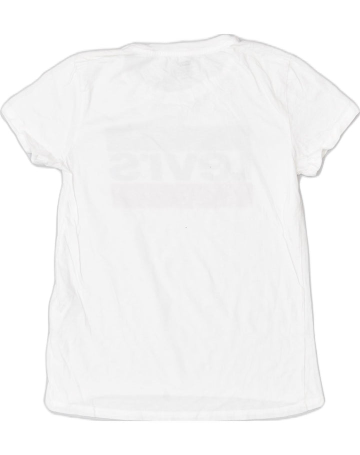 LEVI'S Womens Graphic T-Shirt Top UK 4 XS White Cotton | Vintage | Thrift | Second-Hand | Used Clothing | Messina Hembry 