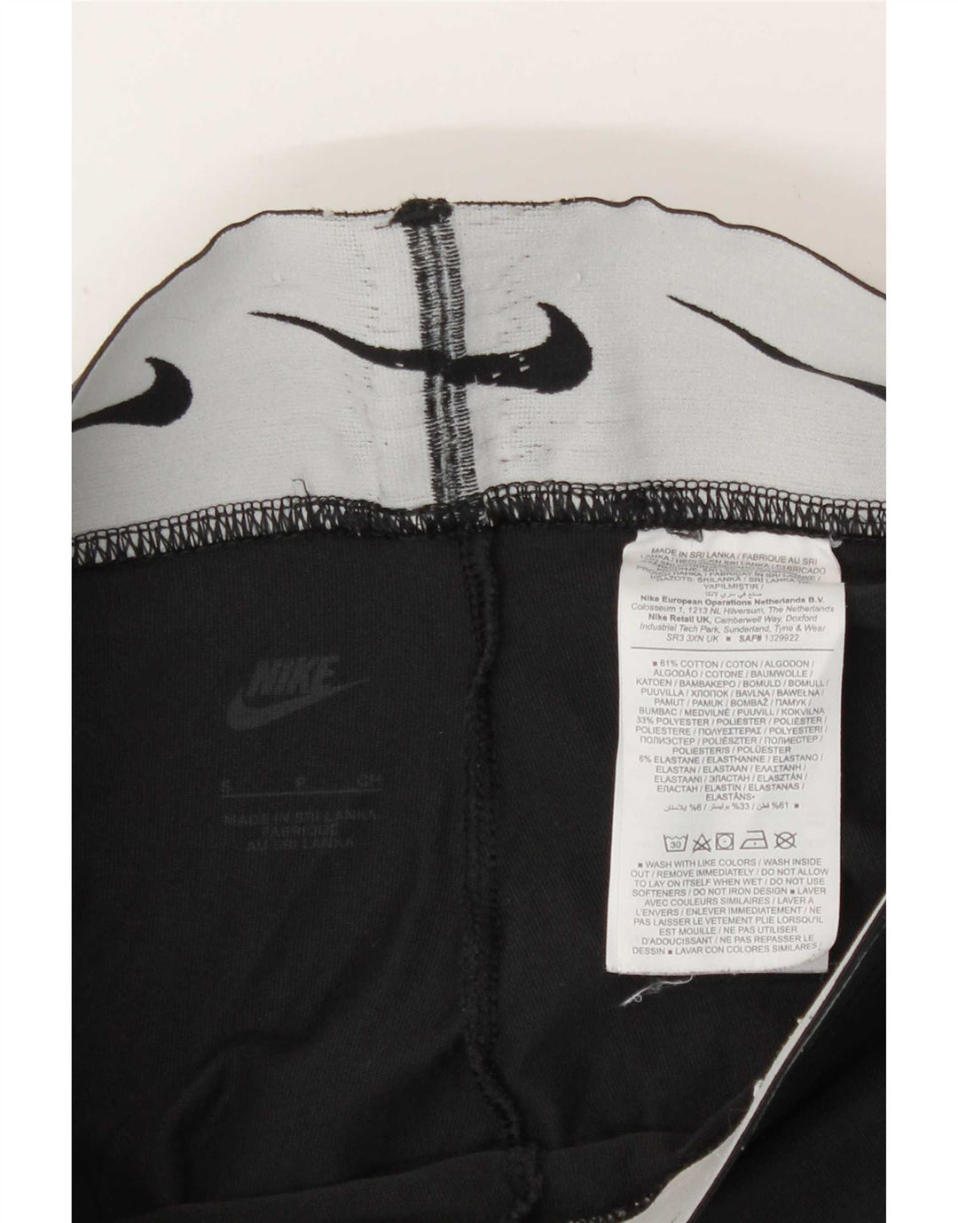 Leggings grafici da donna Nike UK 8 piccoli in cotone nero