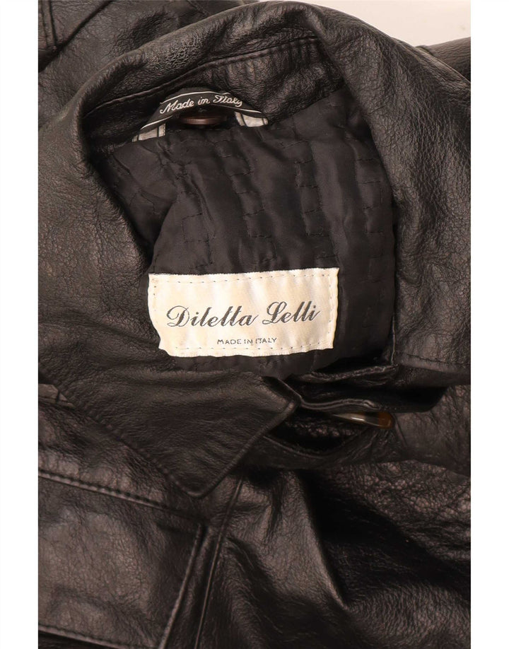 Giacca in Pelle Donna Diletta Lelli IT 40 Small Nera