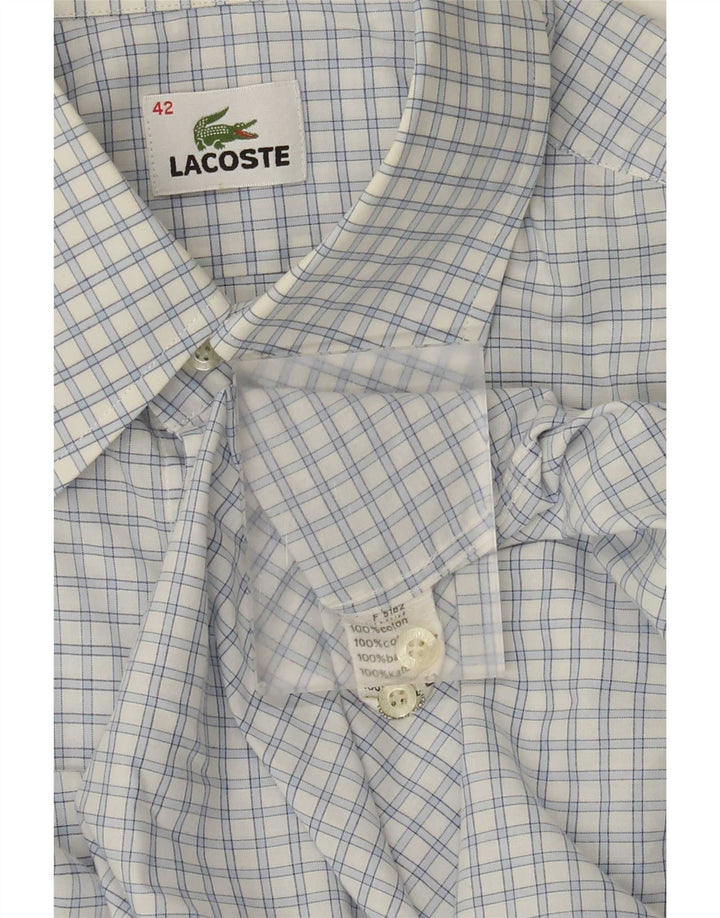 Camicia da uomo Lacoste taglia 42 grande cotone a quadri blu