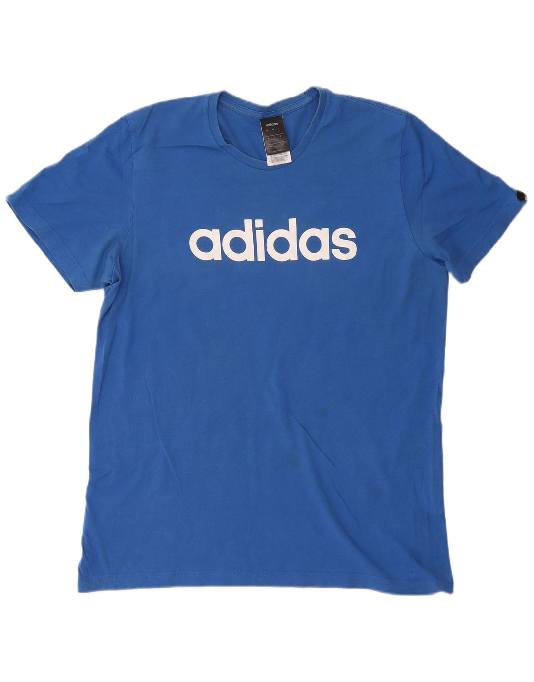 T-shirt grafica da uomo ADIDAS Top grande in cotone blu