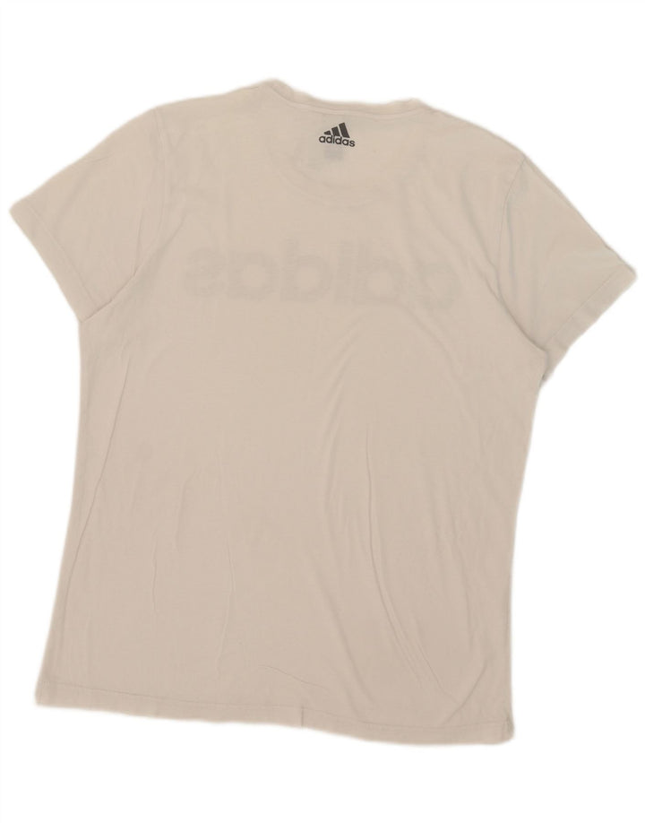 T-shirt grafica da uomo Adidas Top grande in cotone bianco