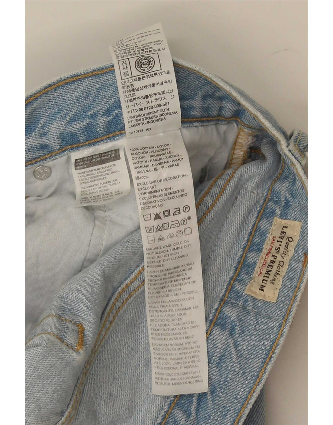 Levi's Uomo 501 Jeans dritti W31 L30 Cotone Blu