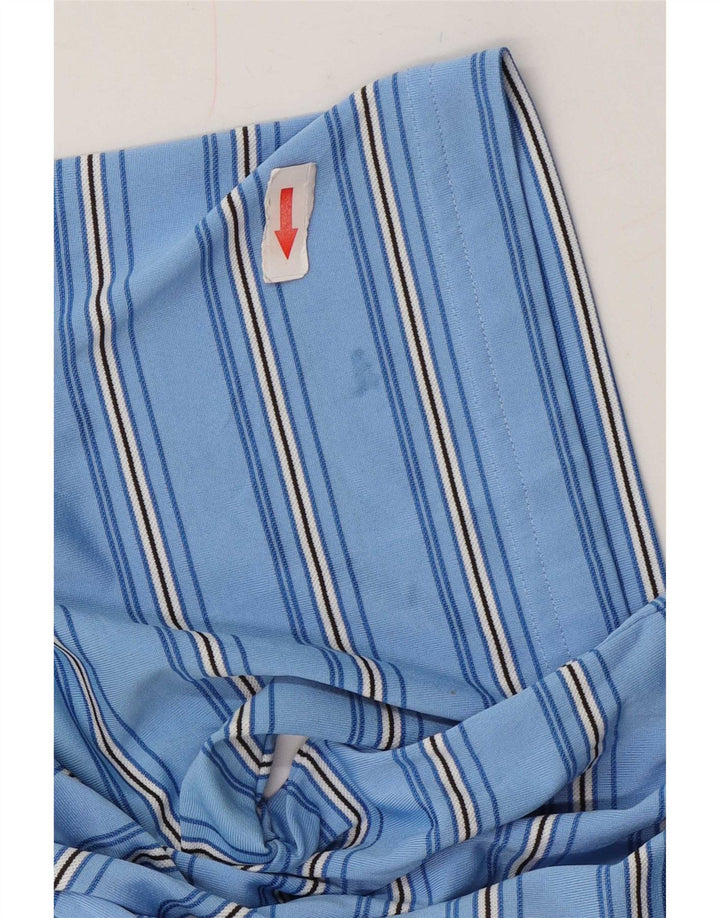 Polo Adidas da uomo grande in poliestere a righe blu