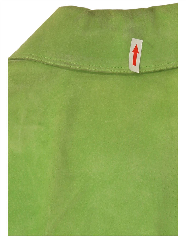 Giacca in pelle scamosciata da donna Gai Mattiolo UK 16 Large Verde